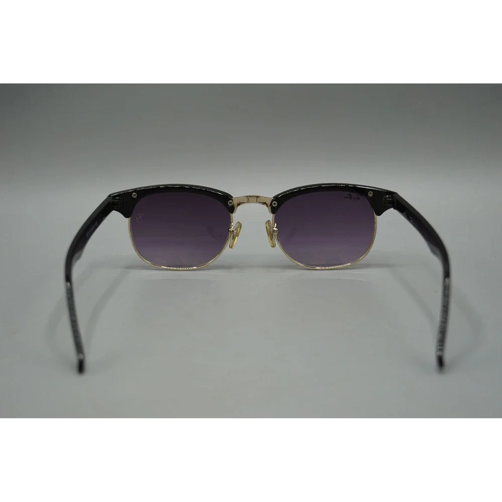 Ray-Ban RB3016 Clubmaster Classic Black Gold Purple Gradient Sunglasses 56mm